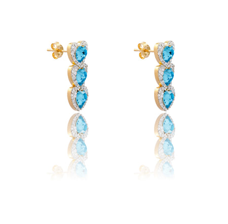 ORECCHINI DONNA TRILOGY CUORI PENDENTI CONTORNO PAVE'