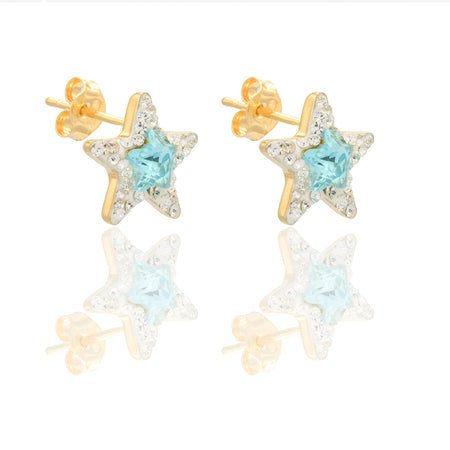 ORECCHINI DONNA STELLA PIETRA CENTRALE E CONTORNO