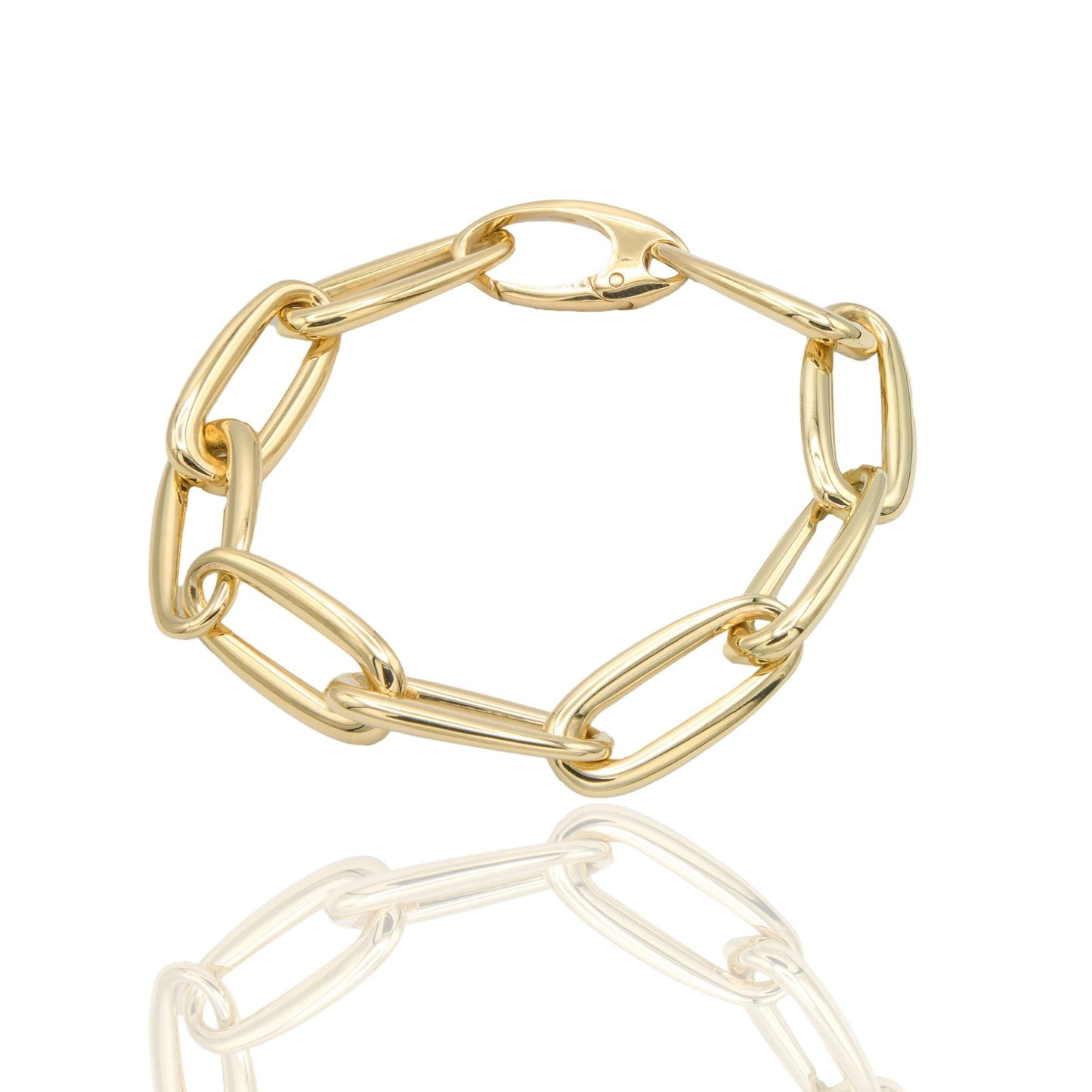 BRACCIALE CATENA OVALI IRREGOLARI DA CM.2 LUCIDI