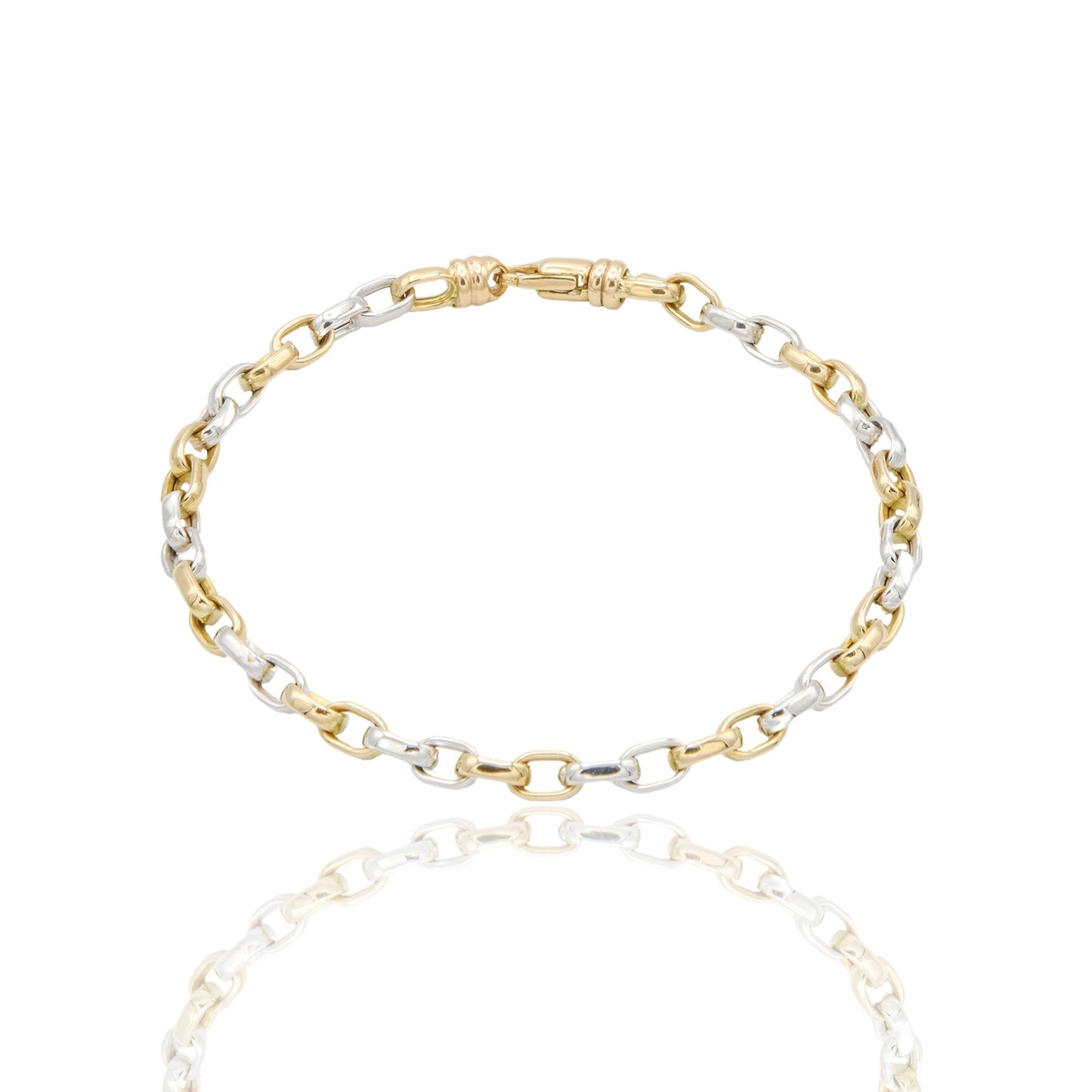 Bracciale Oro Giallo, Oro Bianco Oro 18 carati Rolo' Solo Oro