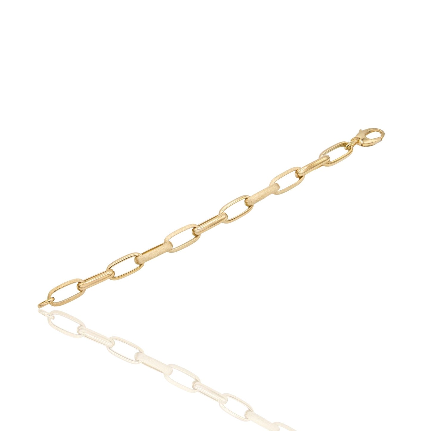 Bracciale Oro Giallo Oro 18 carati Maglie Rolo' Allungate Solo Oro cm. 20