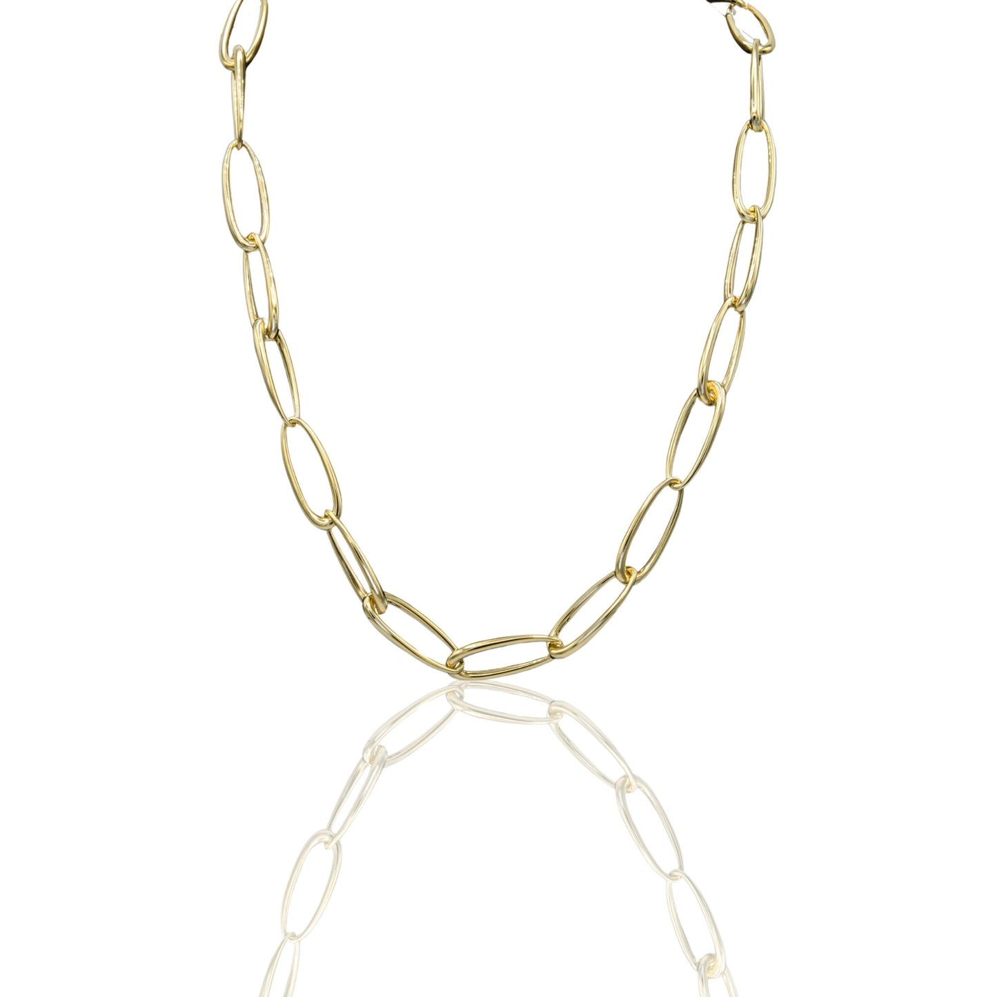 Collana Oro Giallo Oro 18 carati Ovali Irregolari Da Cm.2 Solo Oro mis.1 cm.50