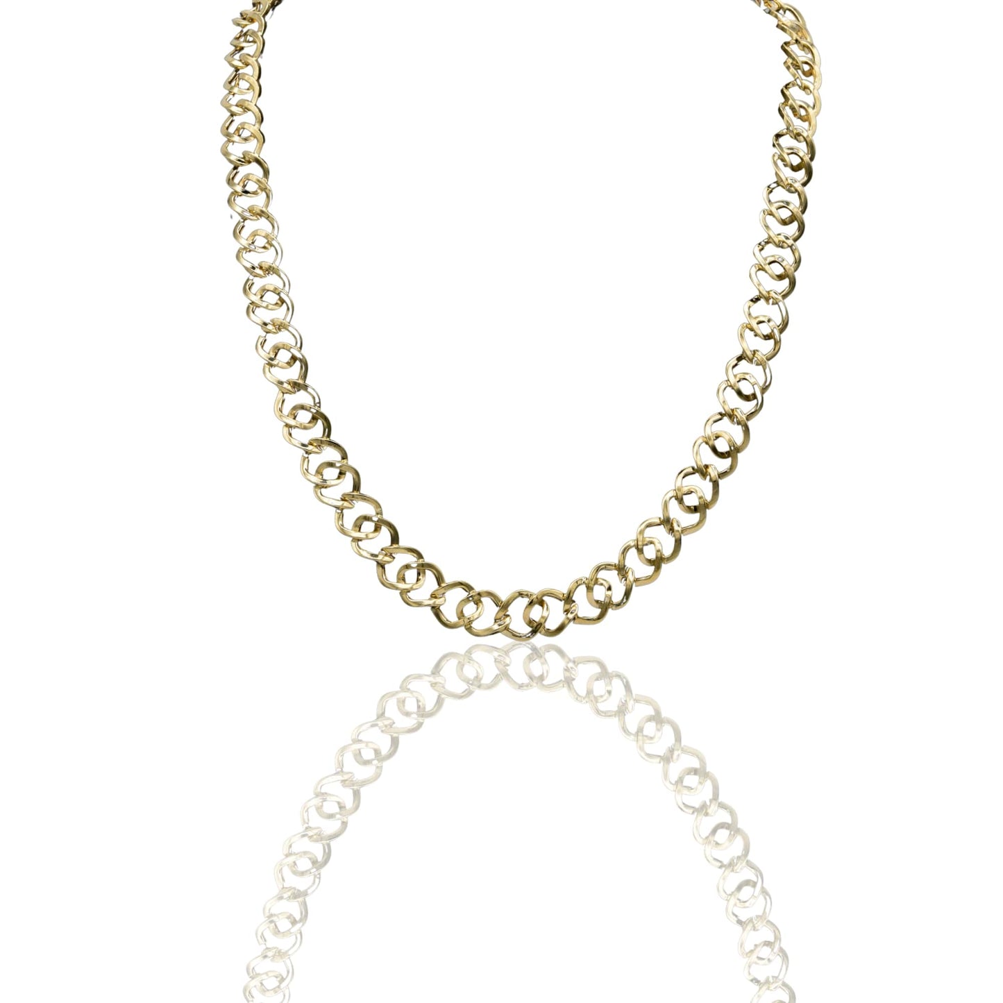 Collana Oro Giallo Oro 18 carati Maglia Rombi Lucidi Intrecciati Solo Oro cm.50