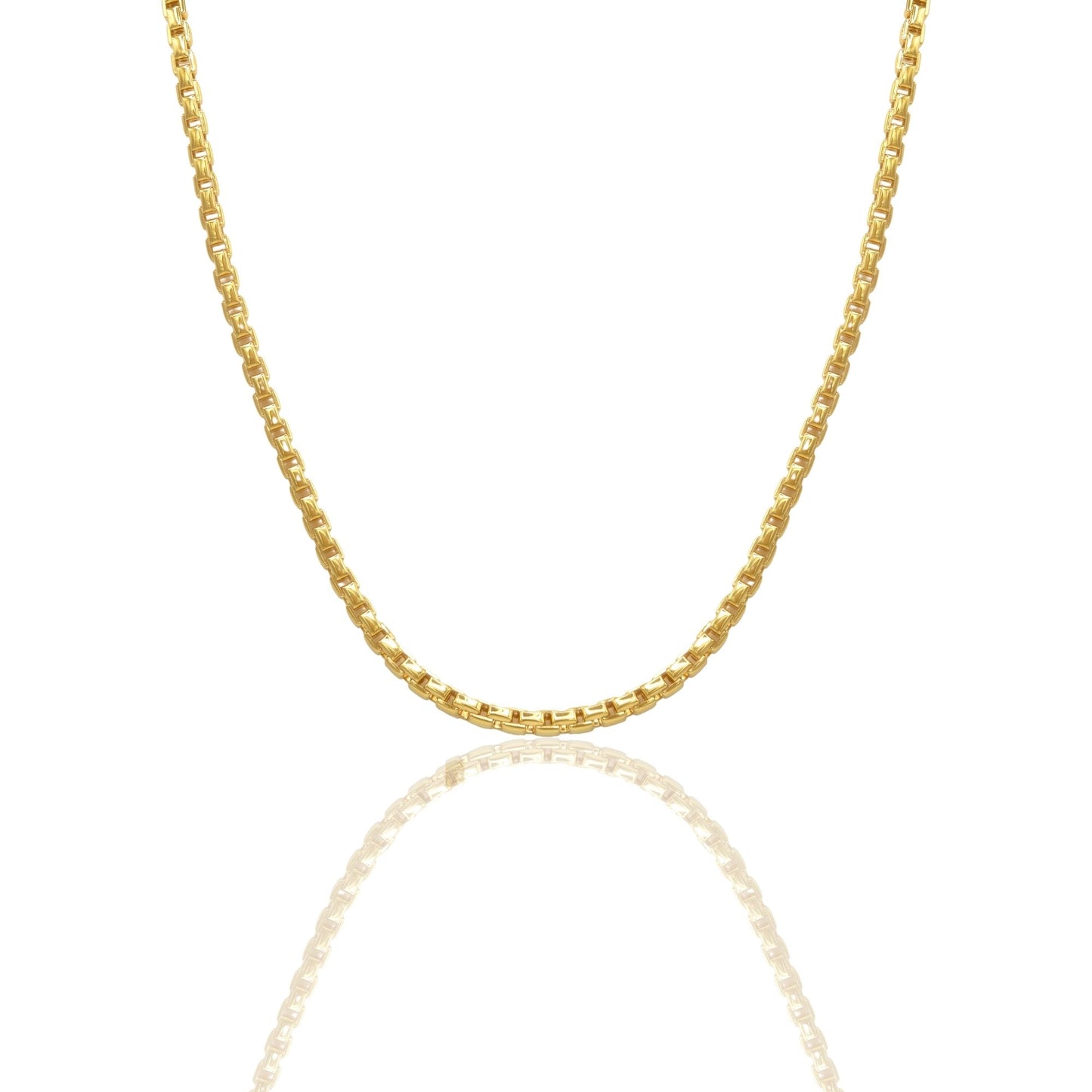 Collana Oro Giallo, Oro Bianco Oro 18 carati Catena Tubolare Maglie Rettangolari Solo Oro cm.60