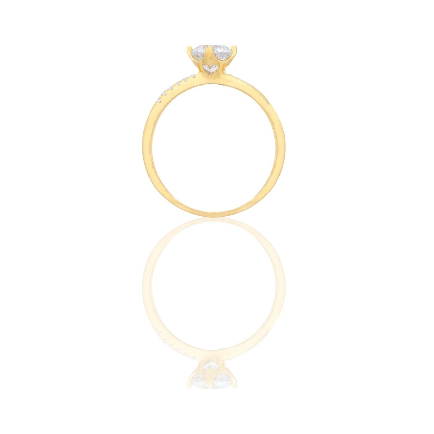 ANELLO DONNA PIETRA CENTRALE PAVE' SU GAMBO