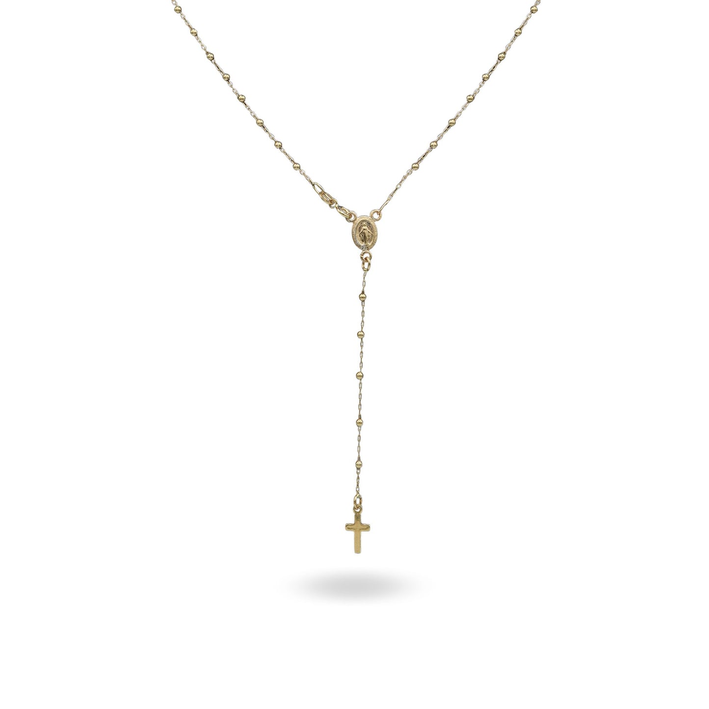 Collana Oro Giallo Oro 18 carati Rosario Pendente Solo Oro