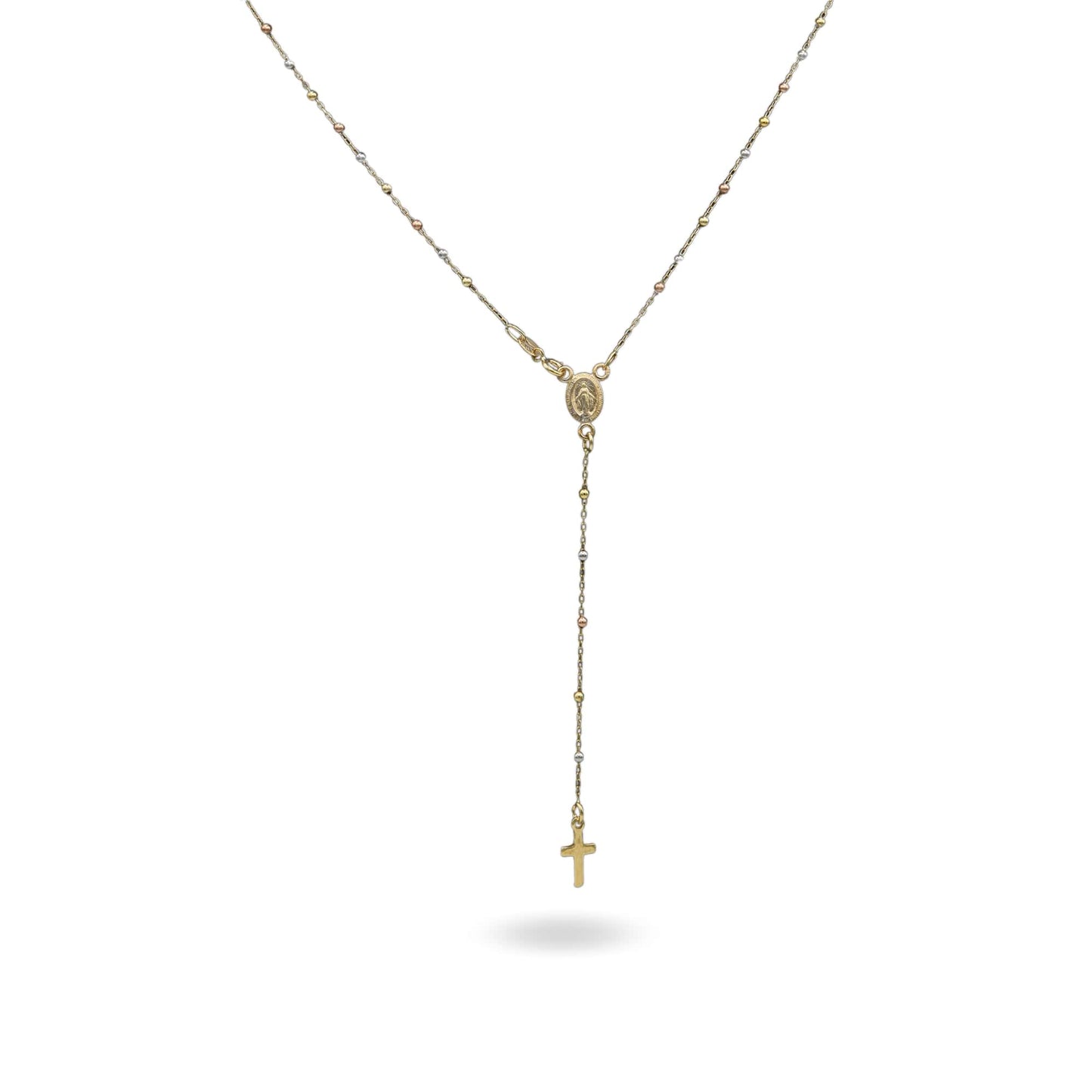 Collana Oro Giallo, Oro Bianco, Oro Rosa Oro 18 carati Rosario Pendente Solo Oro