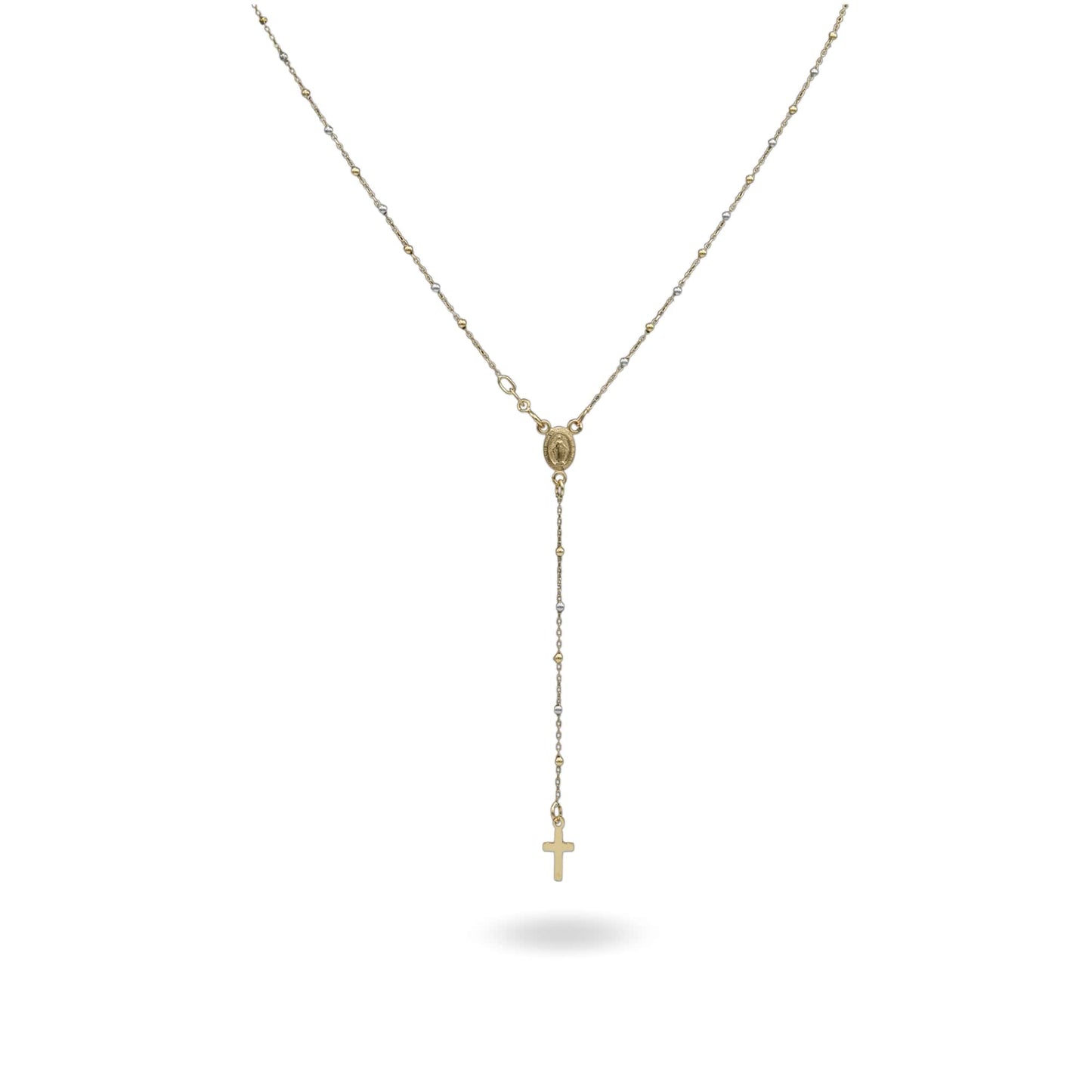 Collana Oro Giallo, Oro Bianco Oro 18 carati Rosario Pendente Solo Oro