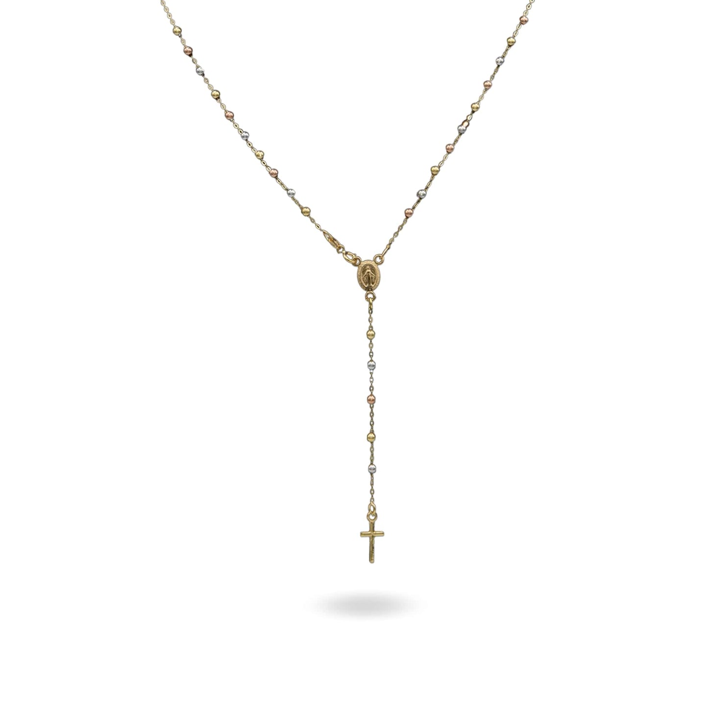 Collana Oro Giallo, Oro Bianco, Oro Rosa Oro 18 carati Rosario Pendente Solo Oro