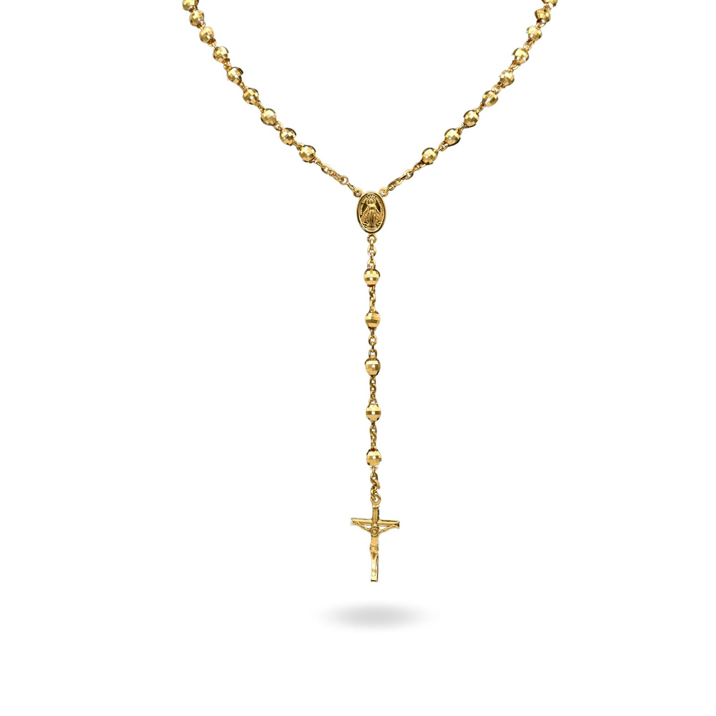 Collana Oro Giallo Oro 18 carati Rosario Pendente Solo Oro Sfera mm. 6 cm.70