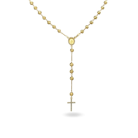 Collana Oro Giallo Oro 18 carati Rosario Pendente Sfere Slash Solo Oro Sfera mm. 5 cm.60