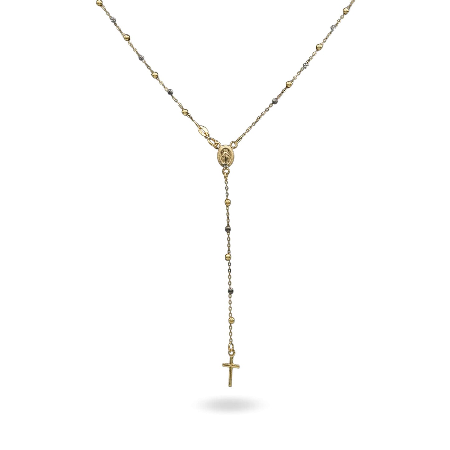 Collana Oro Giallo, Oro Nero Oro 18 carati Rosario Pendente Sfere Slash Solo Oro
