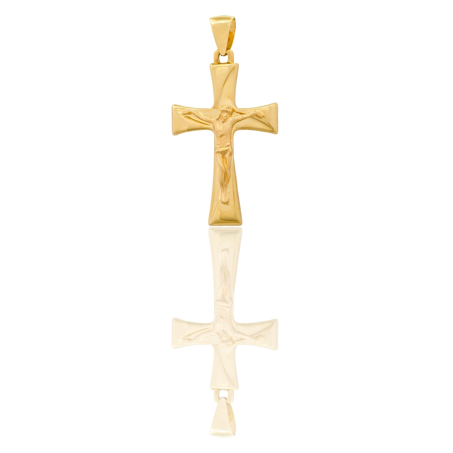 Ciondolo Oro Giallo Oro 18 carati Croce Con Riga Trasversale Cristo Solo Oro