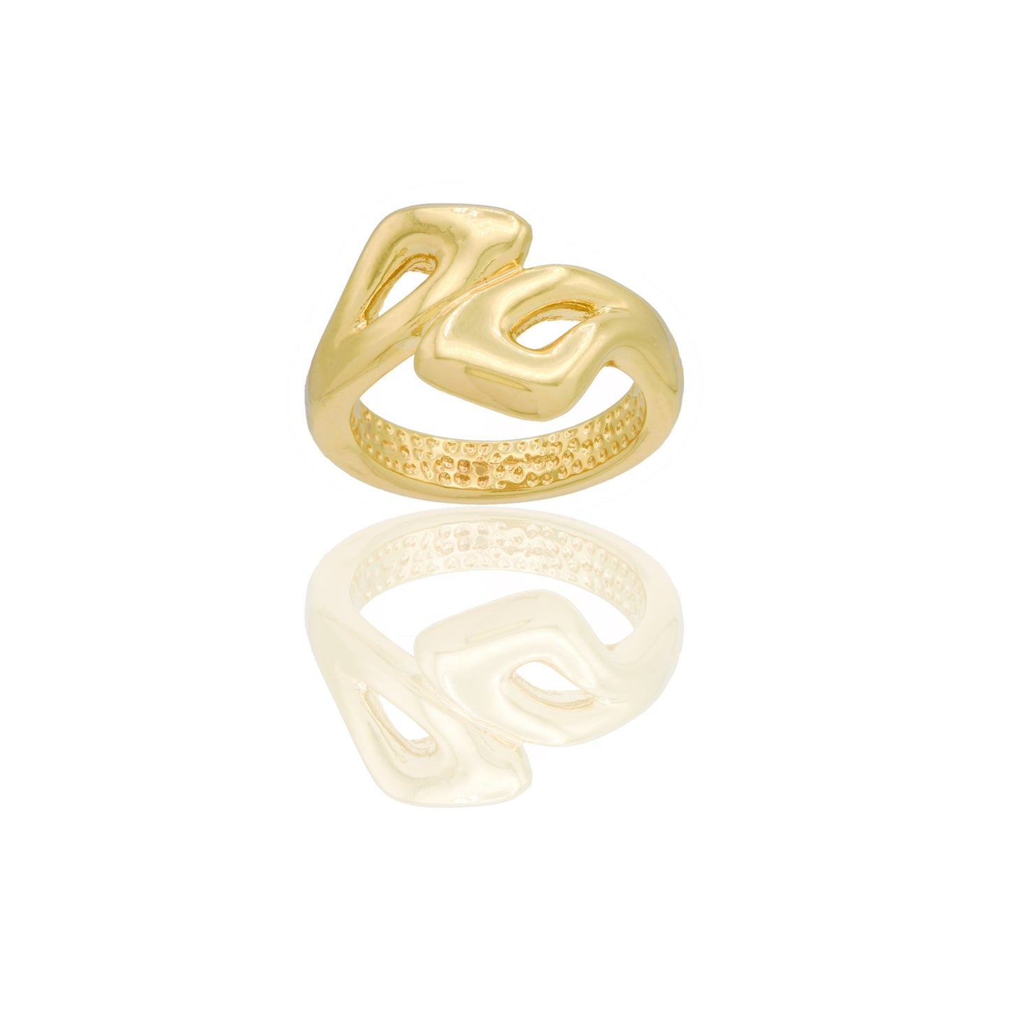 Anelli Oro Giallo Elettroformato Solo Oro spessore gambo 4 mm larghezza rombo 1,2 cm