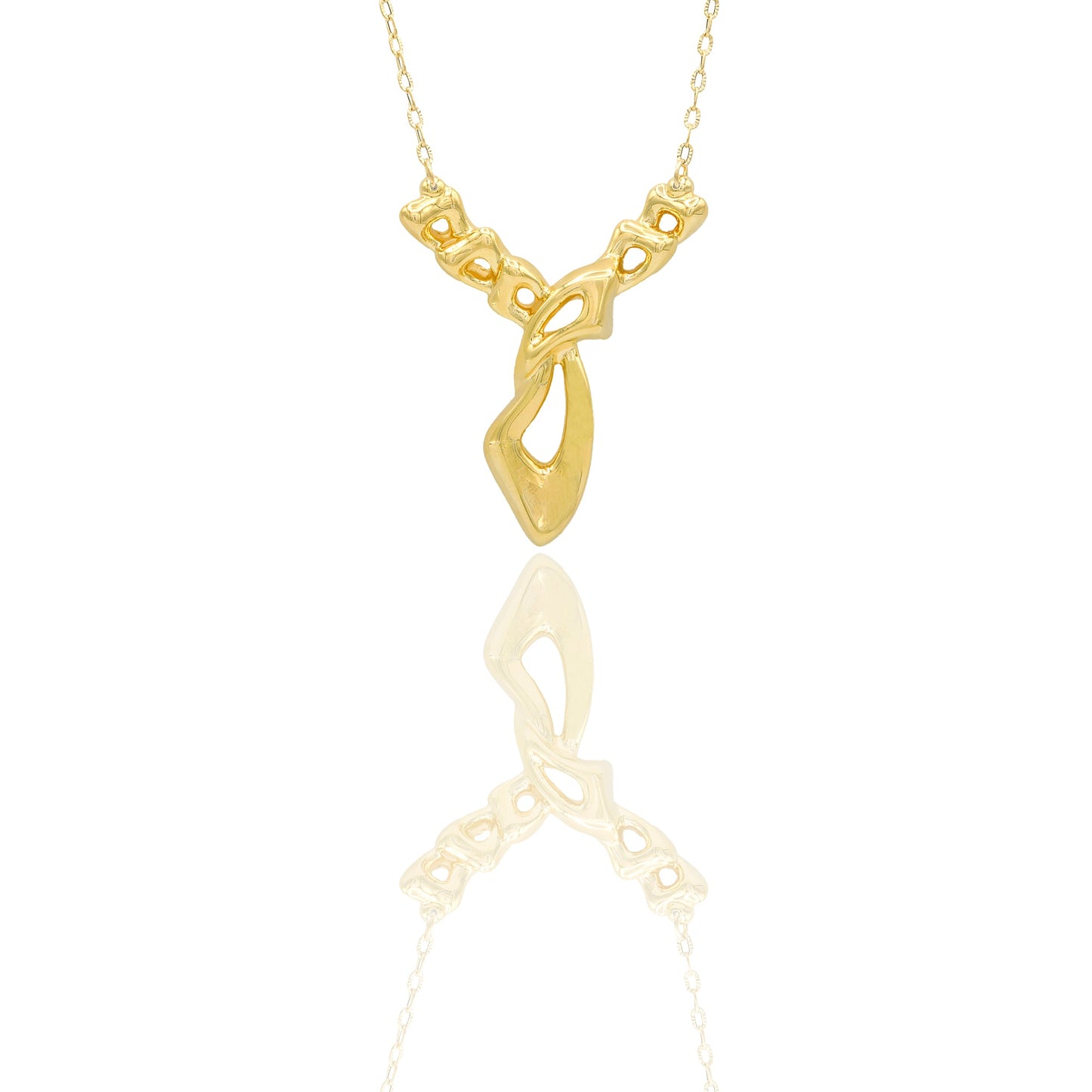 Collane Oro Giallo Catena vuota, Elettroformato Solo Oro cm.45 Lunghezza Elemento 5 cm. Larghezza 2,5 cm.