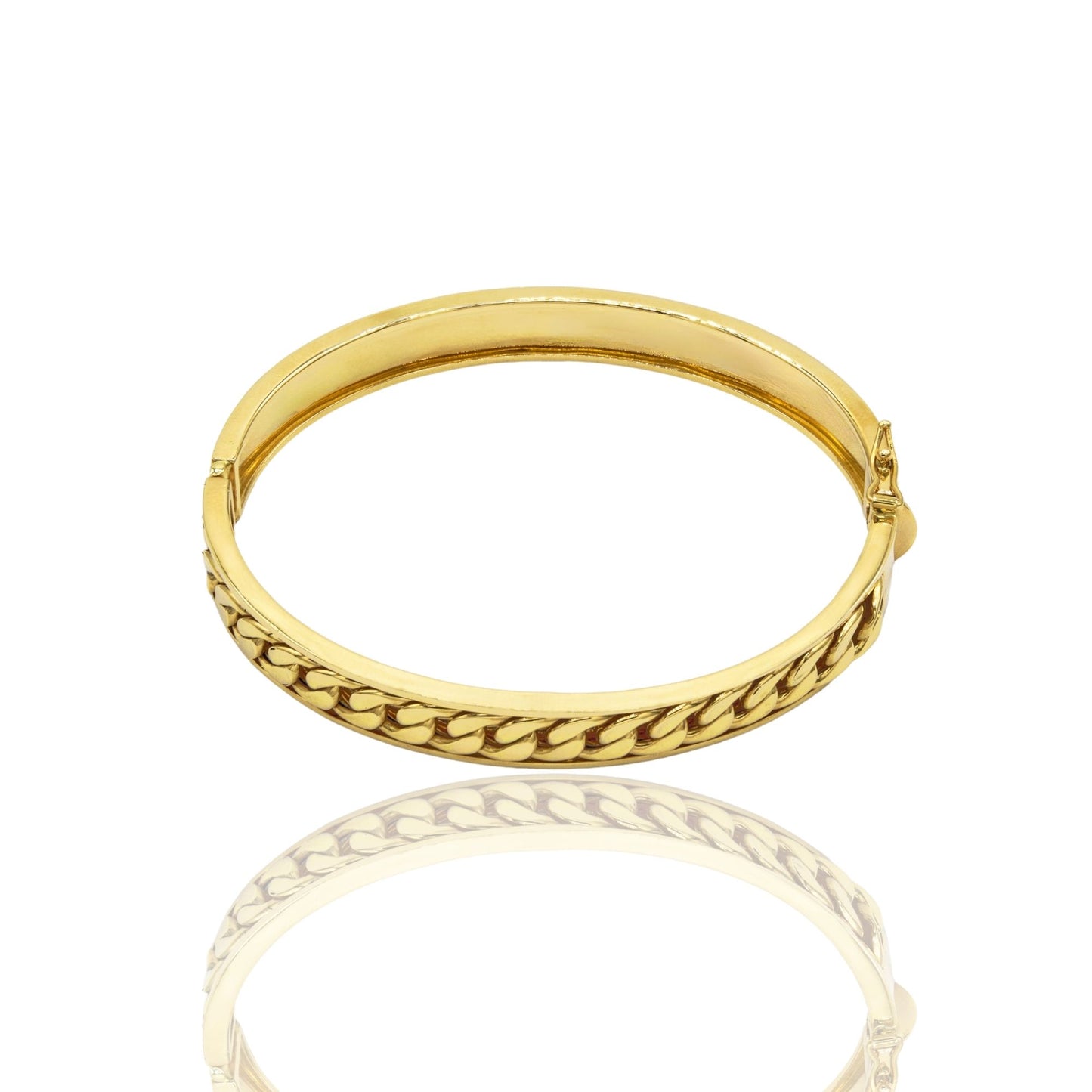 Bracciale Oro Giallo Oro 18 carati Rigido Lucido Con Groumette Solo Oro diam. int. 7