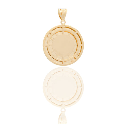 CIONDOLO TONDO TRAFORATO CON CORONA