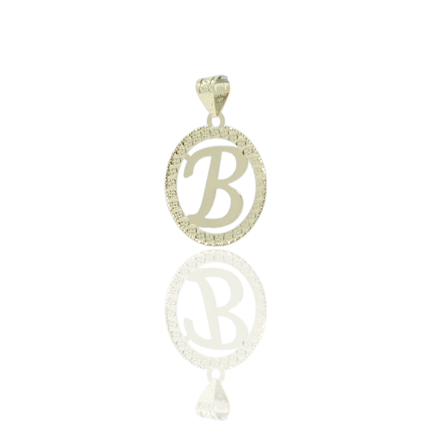 Ciondolo Oro Giallo Oro 18 carati Lettera B Corsivo Con Contorno Solo Oro diam. cm.2,2