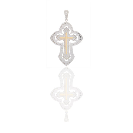 CIONDOLO CROCE CON CRISTO E ZIRCONI