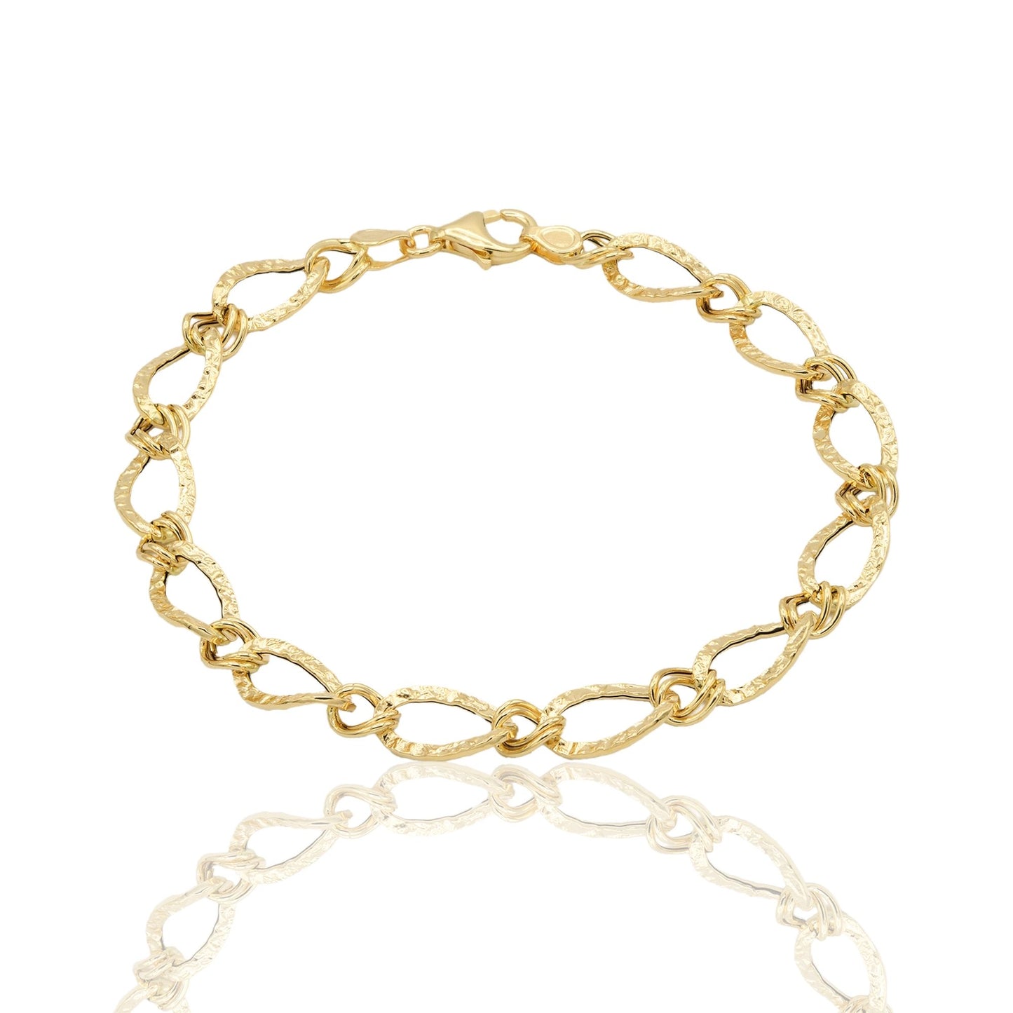 Bracciale Oro Giallo Oro 18 carati Maglia intrecciata Solo Oro