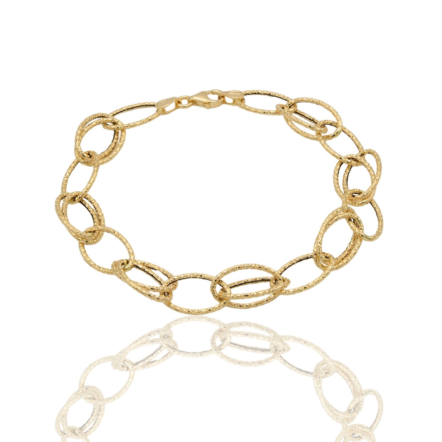 Bracciale Oro Giallo Oro 18 carati Maglia intrecciata Solo Oro