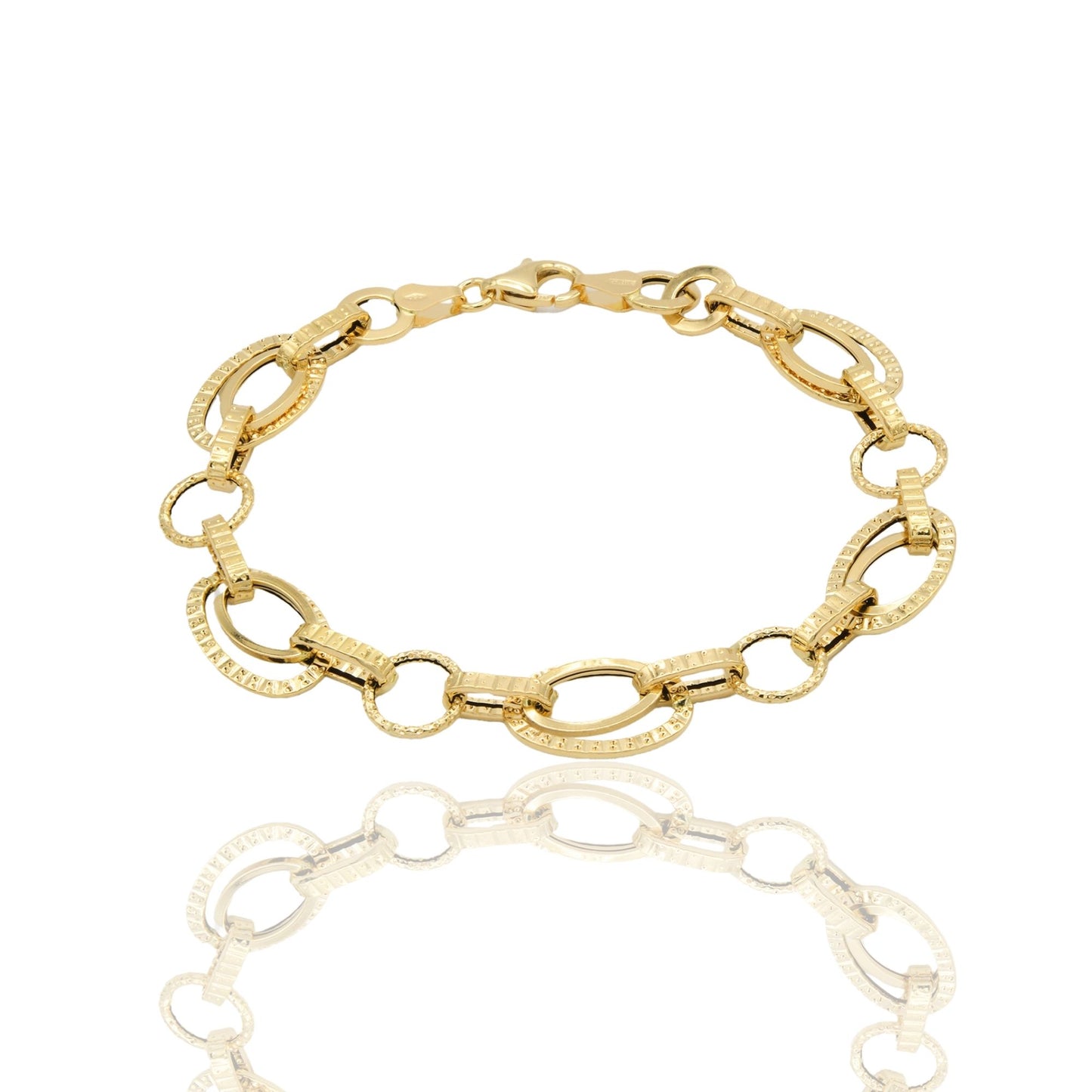 Bracciale Oro Giallo Oro 18 carati Maglia intrecciata Solo Oro