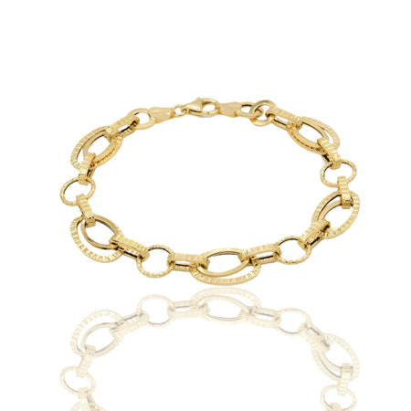 Bracciale Oro Giallo Oro 18 carati Maglia intrecciata Solo Oro
