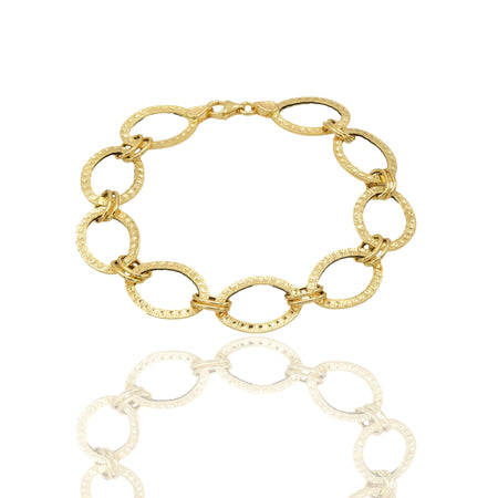Bracciale Oro Giallo Oro 18 carati Ovale Con Doppio Anelletto Solo Oro