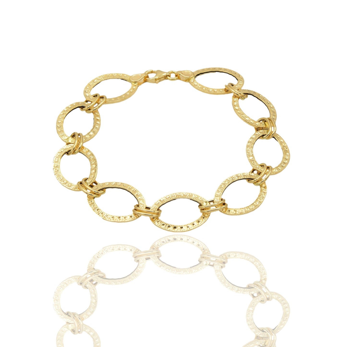 Bracciale Oro Giallo Oro 18 carati Ovale Con Doppio Anelletto Solo Oro