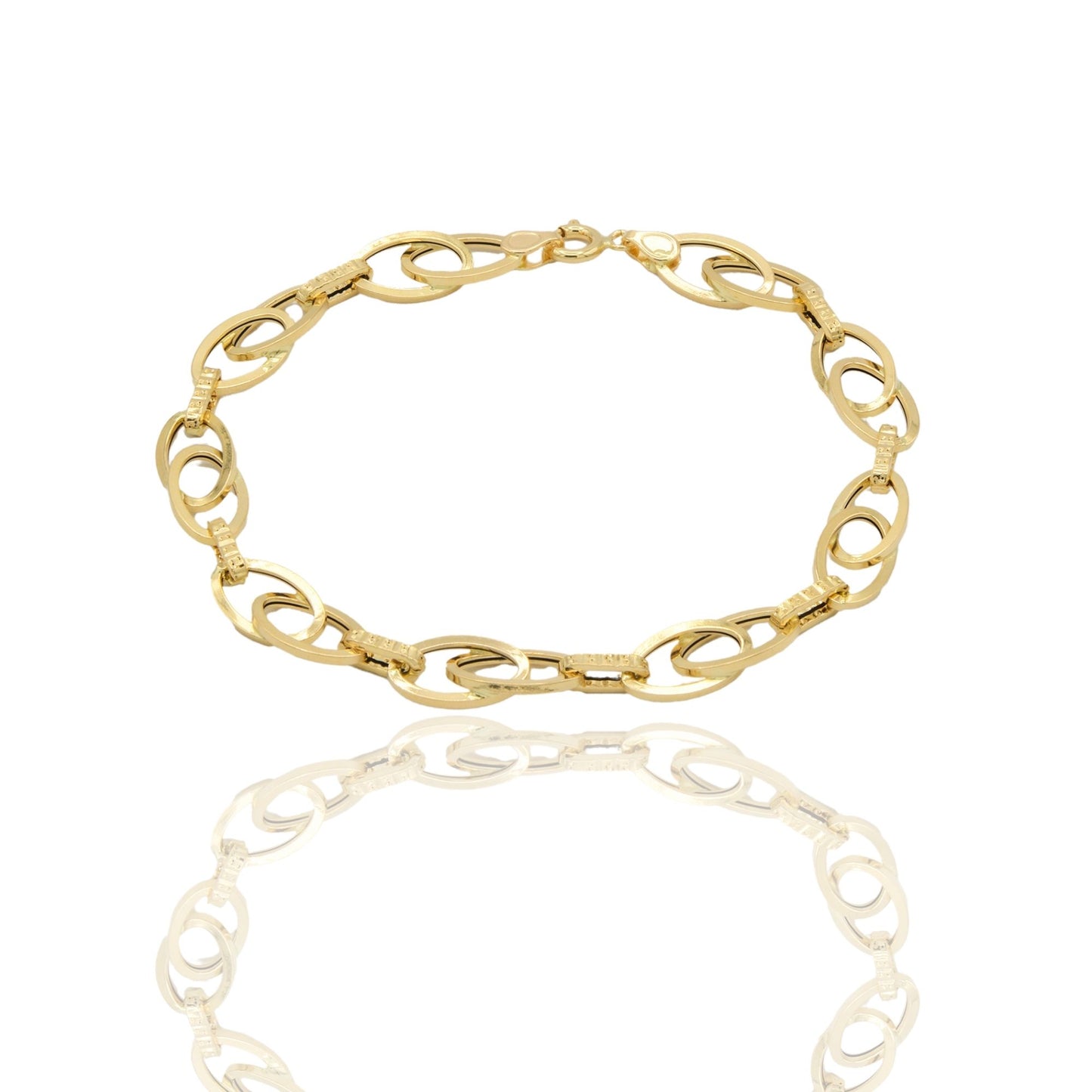 Bracciale Oro Giallo Oro 18 carati Maglia intrecciata Solo Oro