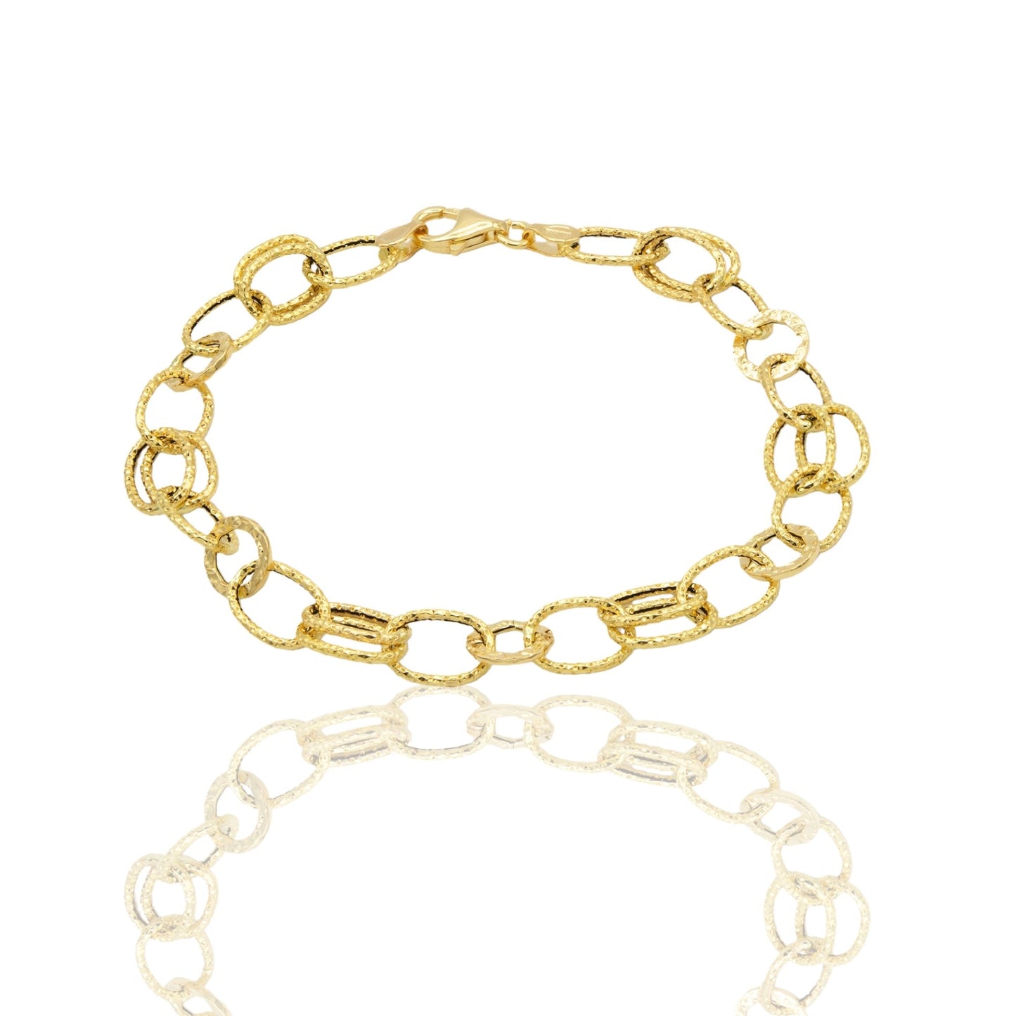 Bracciale Oro Giallo Oro 18 carati Maglie Intrecciate Solo Oro