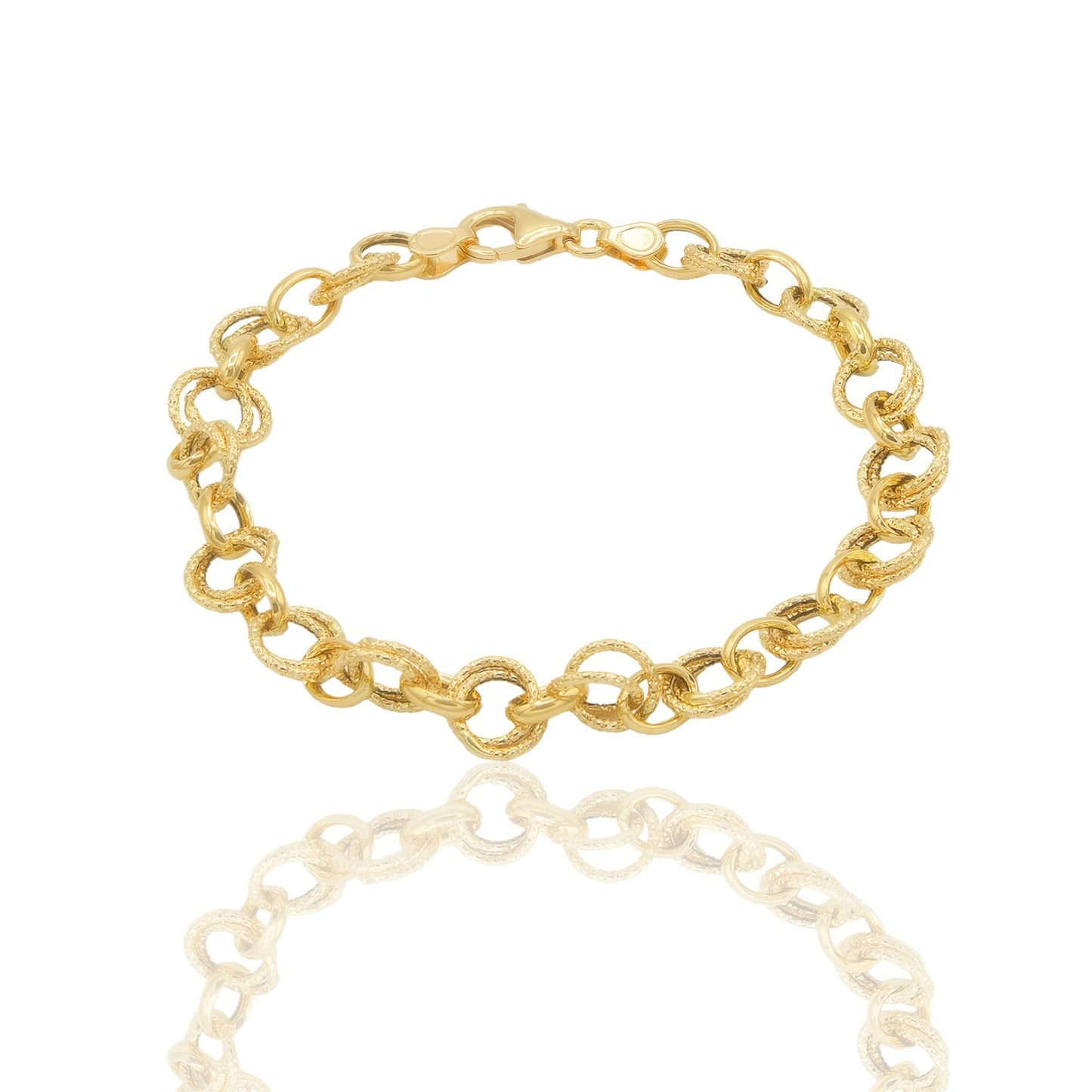 Bracciale Oro Giallo Oro 18 carati  Maglie Intrecciate Solo Oro cm. 19