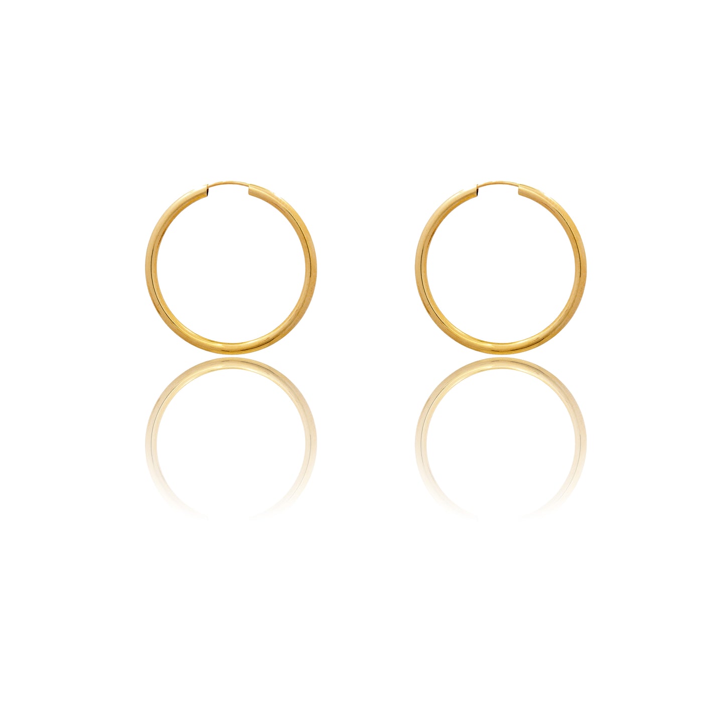 Orecchini Oro Giallo Oro 18 carati Cerchio Chiusura A Scomparsa  Solo Oro  Spessore mm 2 diametro interno cm.3