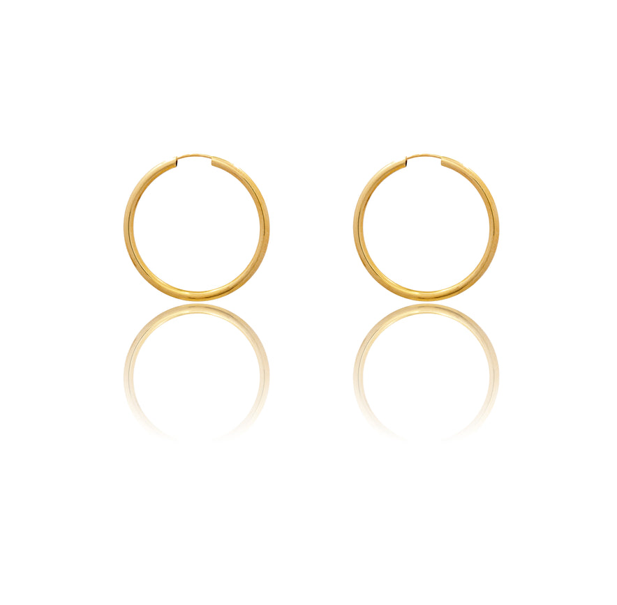 Orecchini Oro Giallo Oro 18 carati Cerchio Chiusura A Scomparsa  Solo Oro  Spessore mm 2 diametro interno cm.3