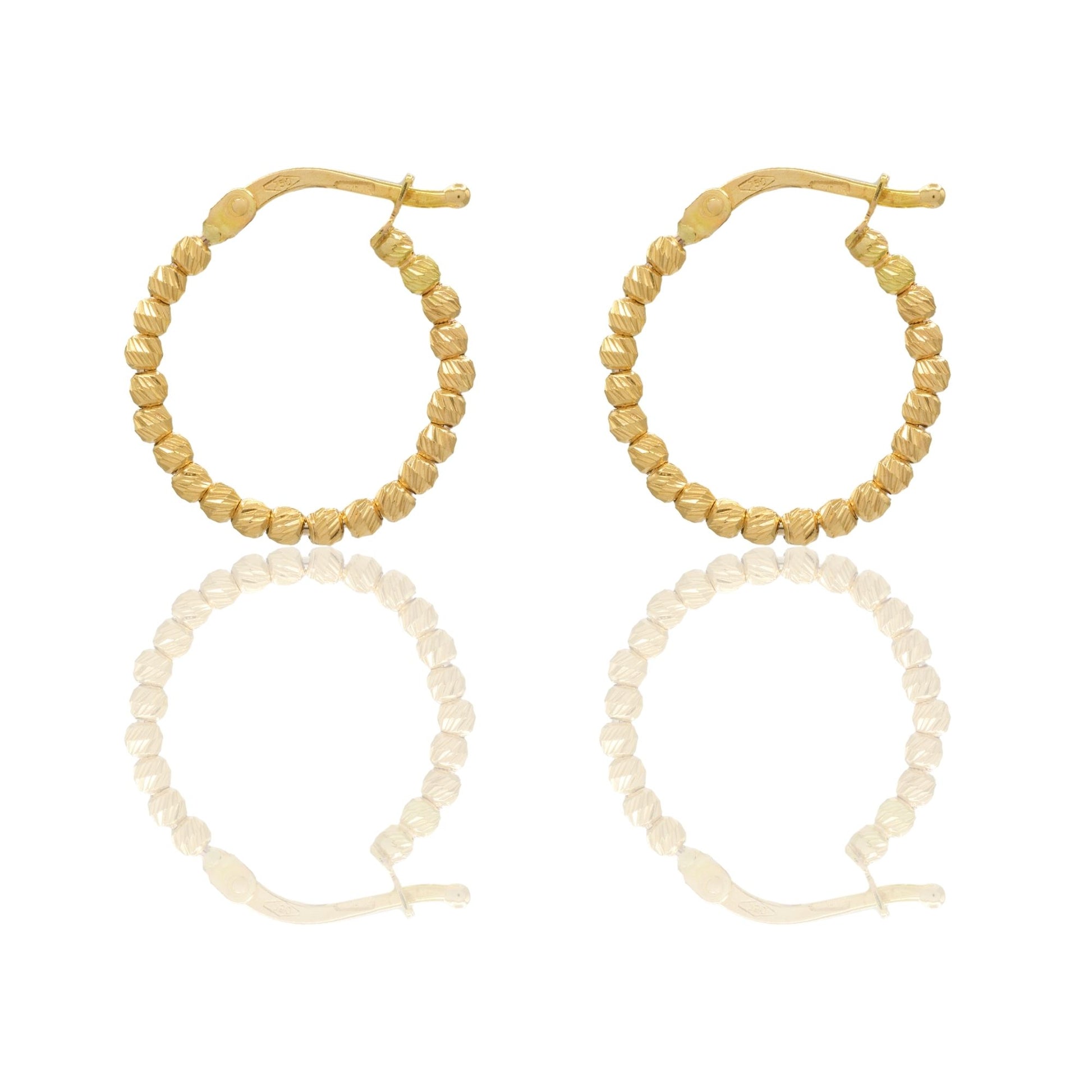 Orecchini Oro Giallo Oro 18 carati Cerchi Slash Solo Oro diametro esterno cm.1,5 diametro sfera mm.2