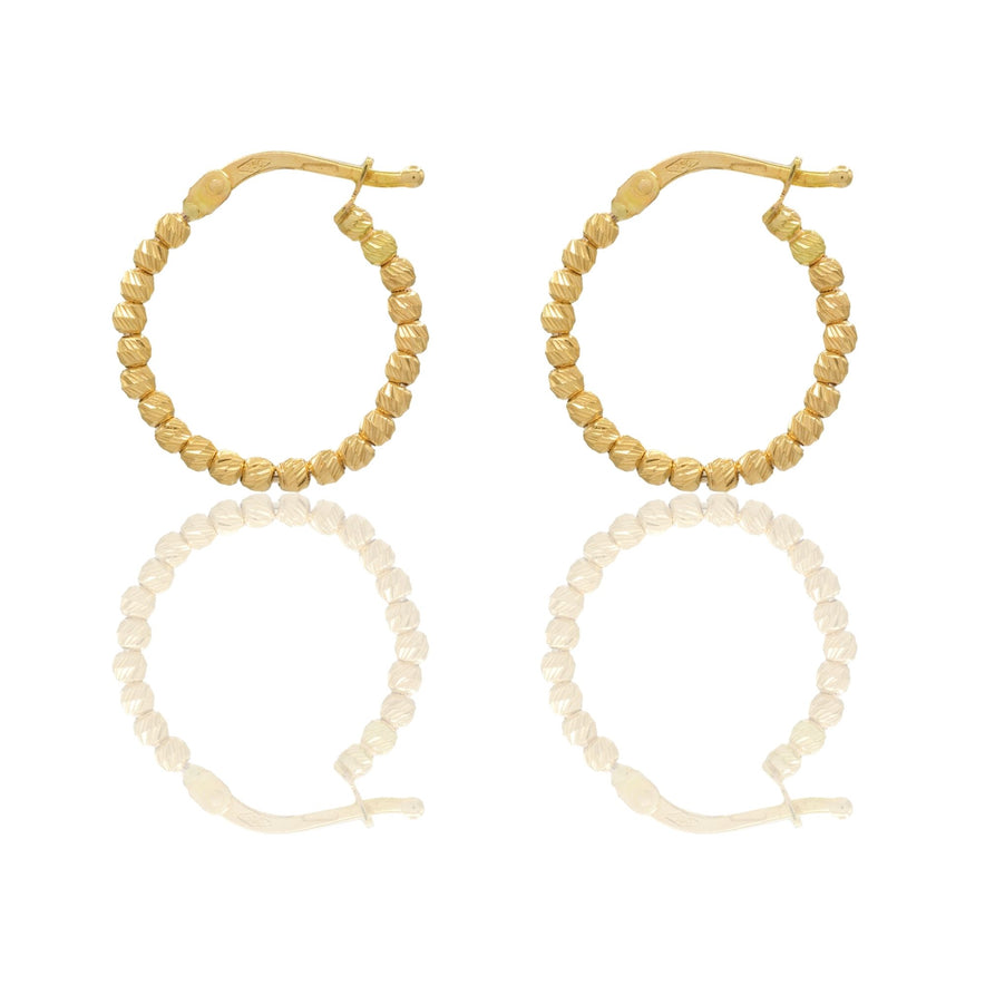 Orecchini Oro Giallo Oro 18 carati Cerchi Slash Solo Oro diametro esterno cm.1,5 diametro sfera mm.2