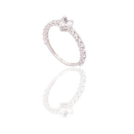 ANELLO DONNA VERETTA A GIRO CON CUORE CENTRALE