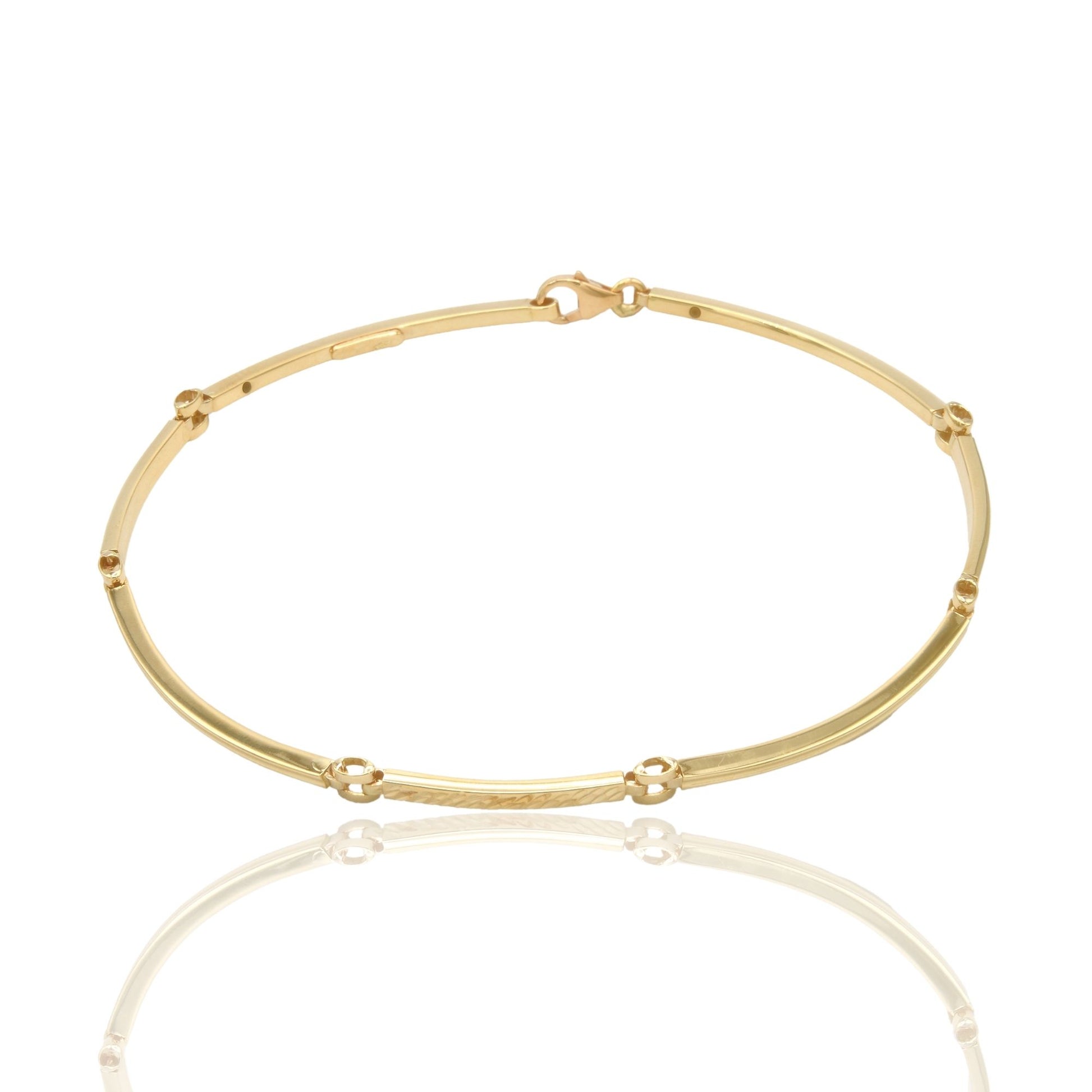 Bracciali Oro Giallo Oro 18 carati Targhe Sottili Solo Oro cm. 19,5