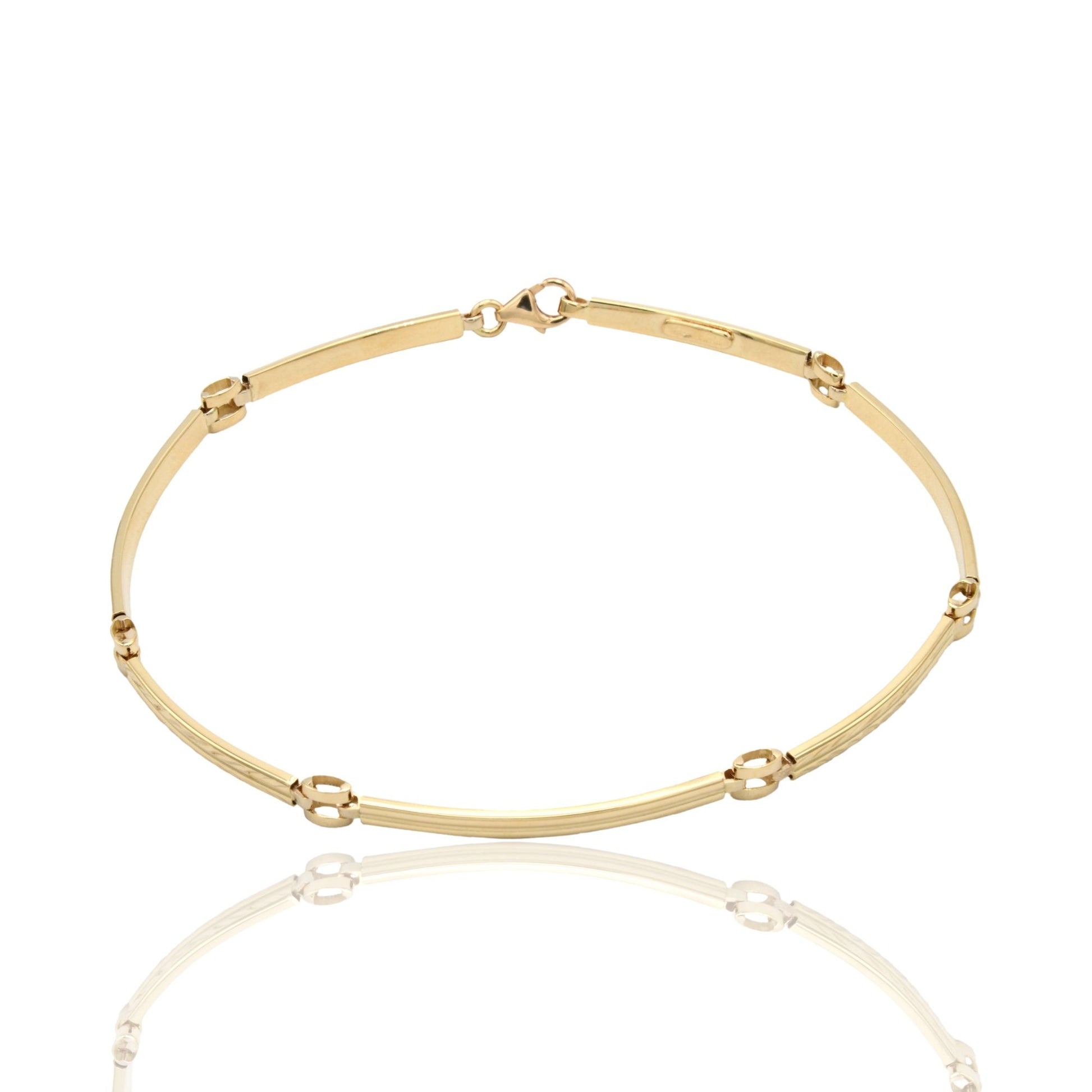 Bracciali Oro Giallo Oro 18 carati Targhe Sottili Solo Oro cm. 19,5