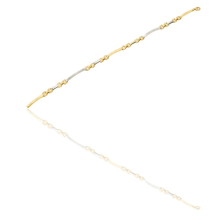 Bracciali Oro Giallo Oro Bianco Oro 18 carati maglie morbide e targhe alternate Solo oro 20,5cm x 0,4cm