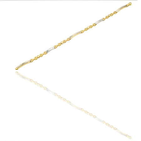 Bracciali Oro Giallo Oro Bianco Oro 18 carati maglie morbide e targhe alternate Solo oro 21cm x 0,5cm