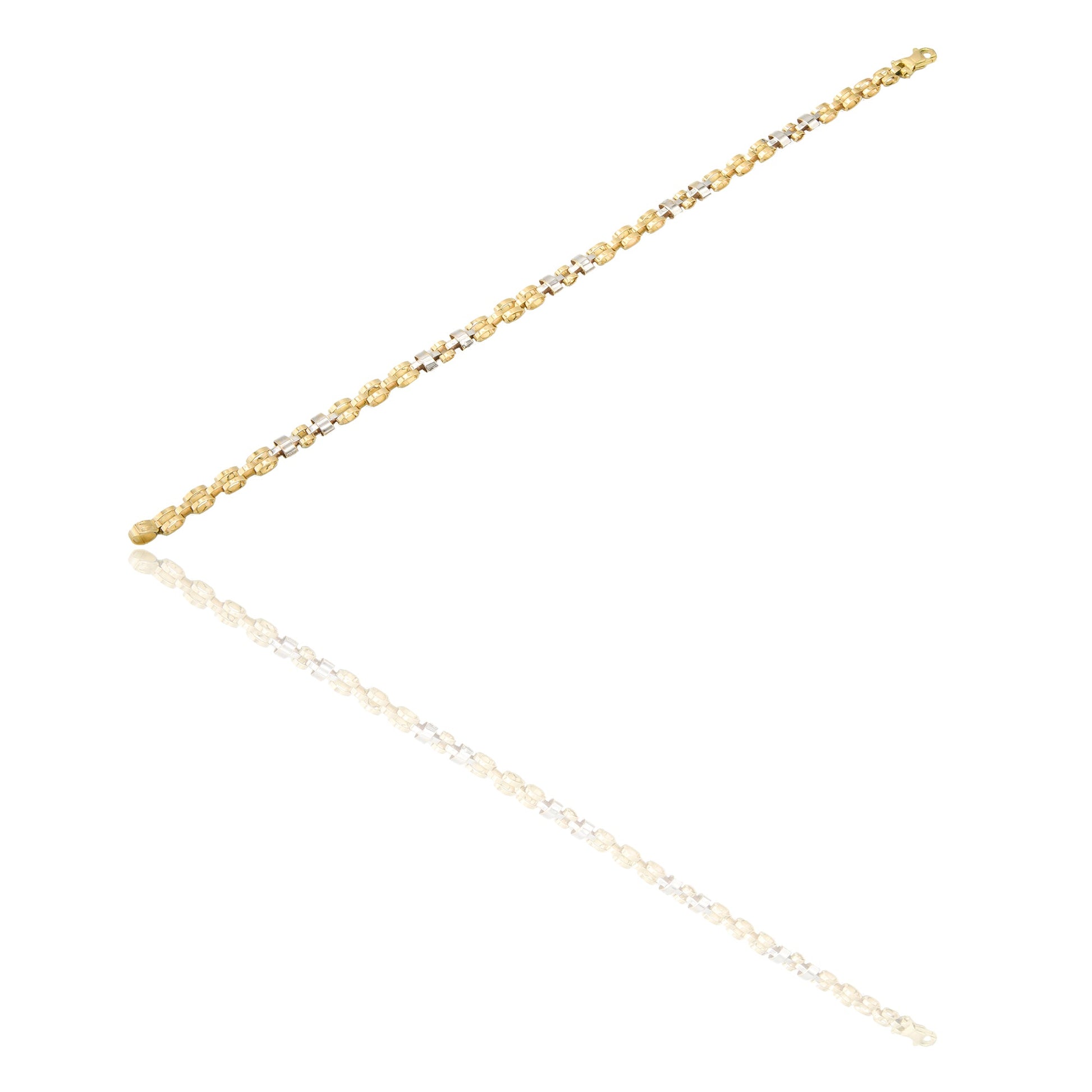 Bracciali Oro Giallo, Oro Bianco Maglia, scatolato  Solo Oro cm. 20,5