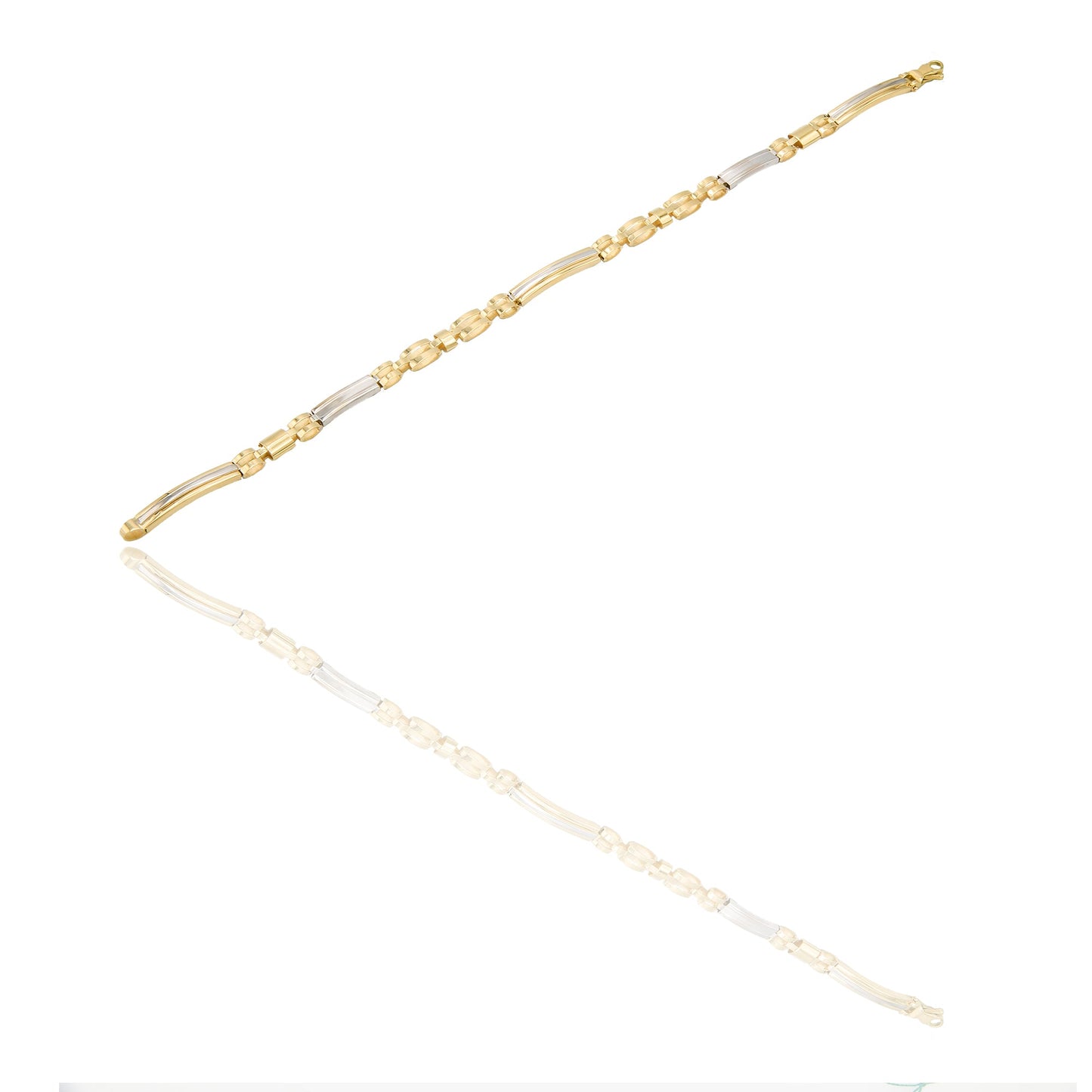 Bracciali Oro Giallo, Oro Bianco Maglia, scatolato  Solo Oro cm. 20,5