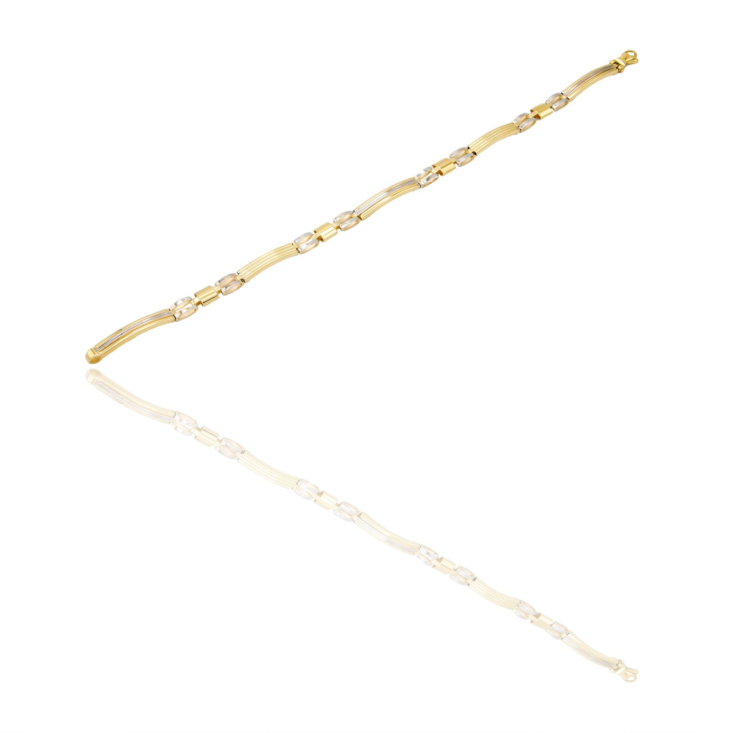 Bracciali Oro Giallo, Oro Bianco Maglia, scatolato  Solo Oro cm. 20,5