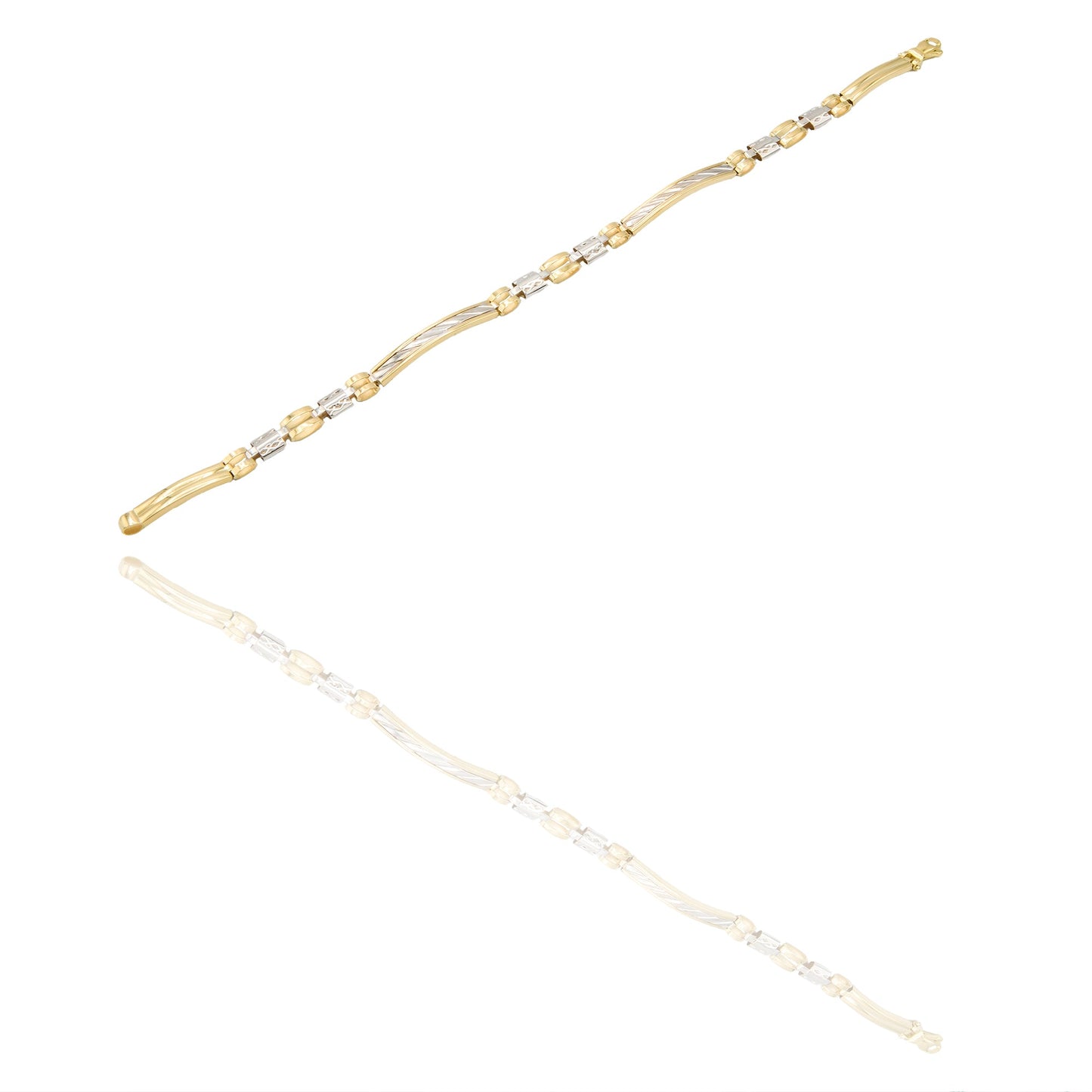 Bracciali Oro Giallo, Oro Bianco Maglia, scatolato  Solo Oro cm. 20