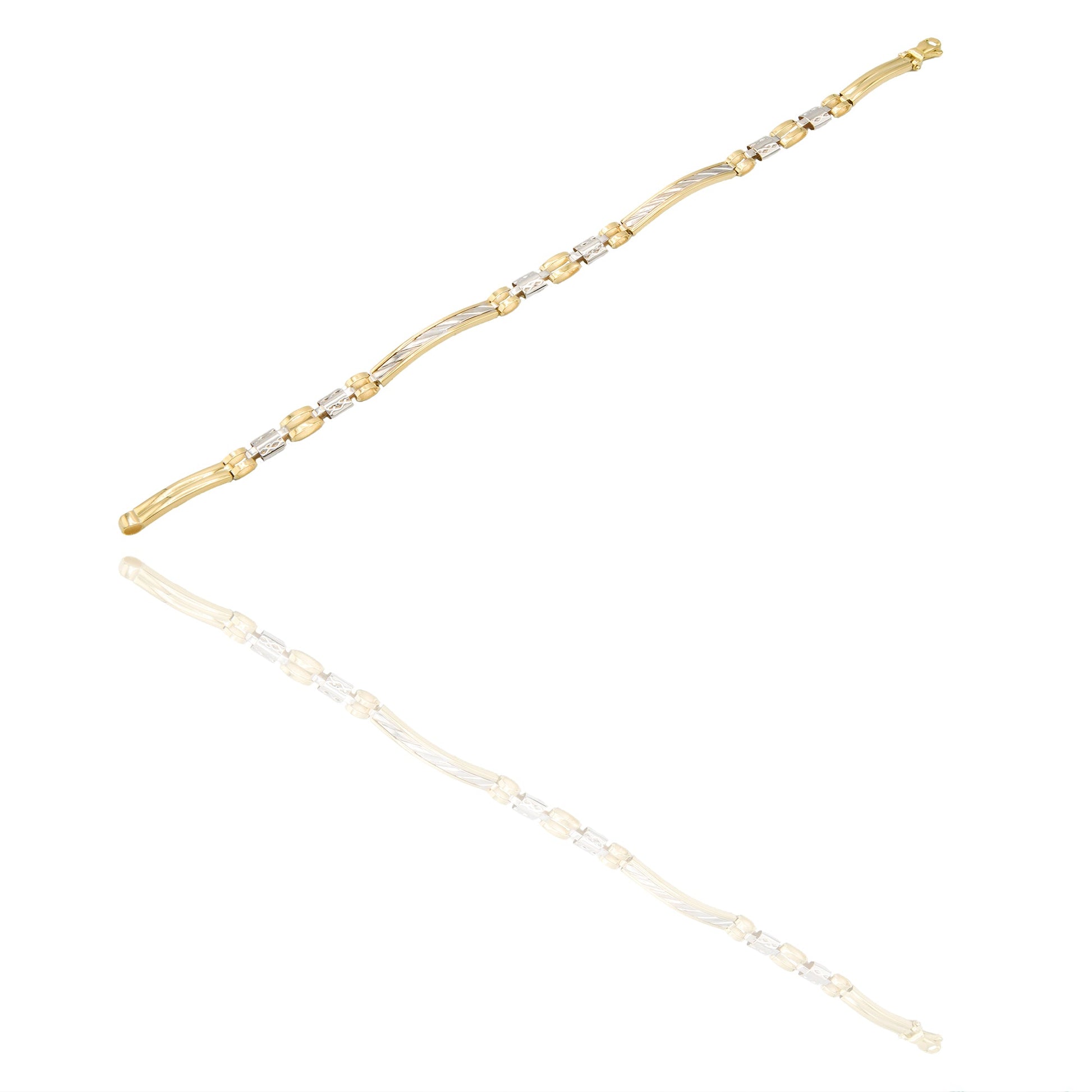 Bracciali Oro Giallo, Oro Bianco Maglia, scatolato  Solo Oro cm. 20