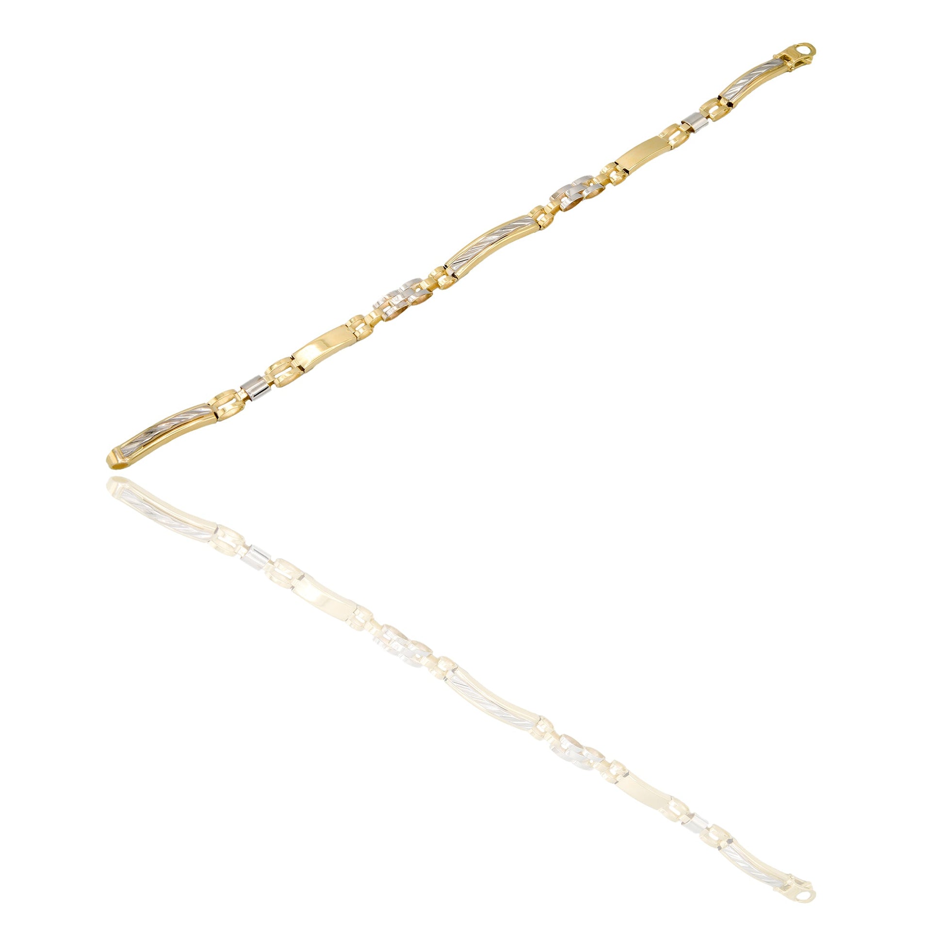 Bracciali Oro Giallo, Oro Bianco Maglia, scatolato  Solo Oro cm. 21