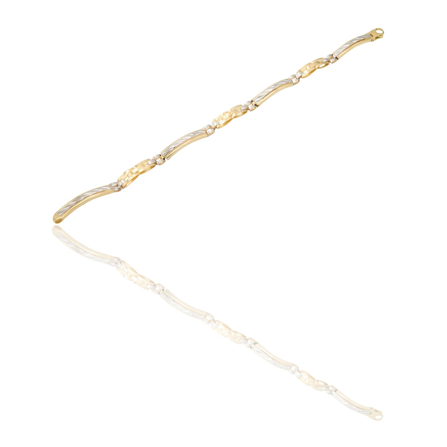 Bracciali Oro Giallo, Oro Bianco Maglia, scatolato  Solo Oro cm. 21