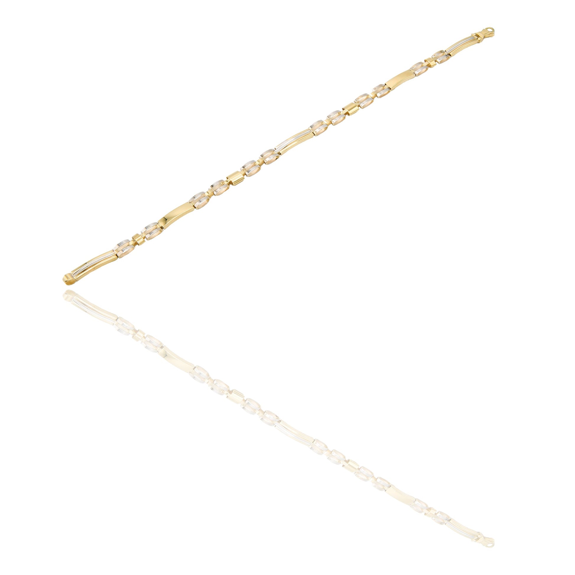 Bracciali Oro Giallo, Oro Bianco Maglia, scatolato  Solo Oro cm. 20,5