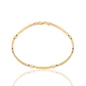 Bracciale Oro Giallo Oro Bianco Oro 18 carati Targhe Alternate Solo Oro